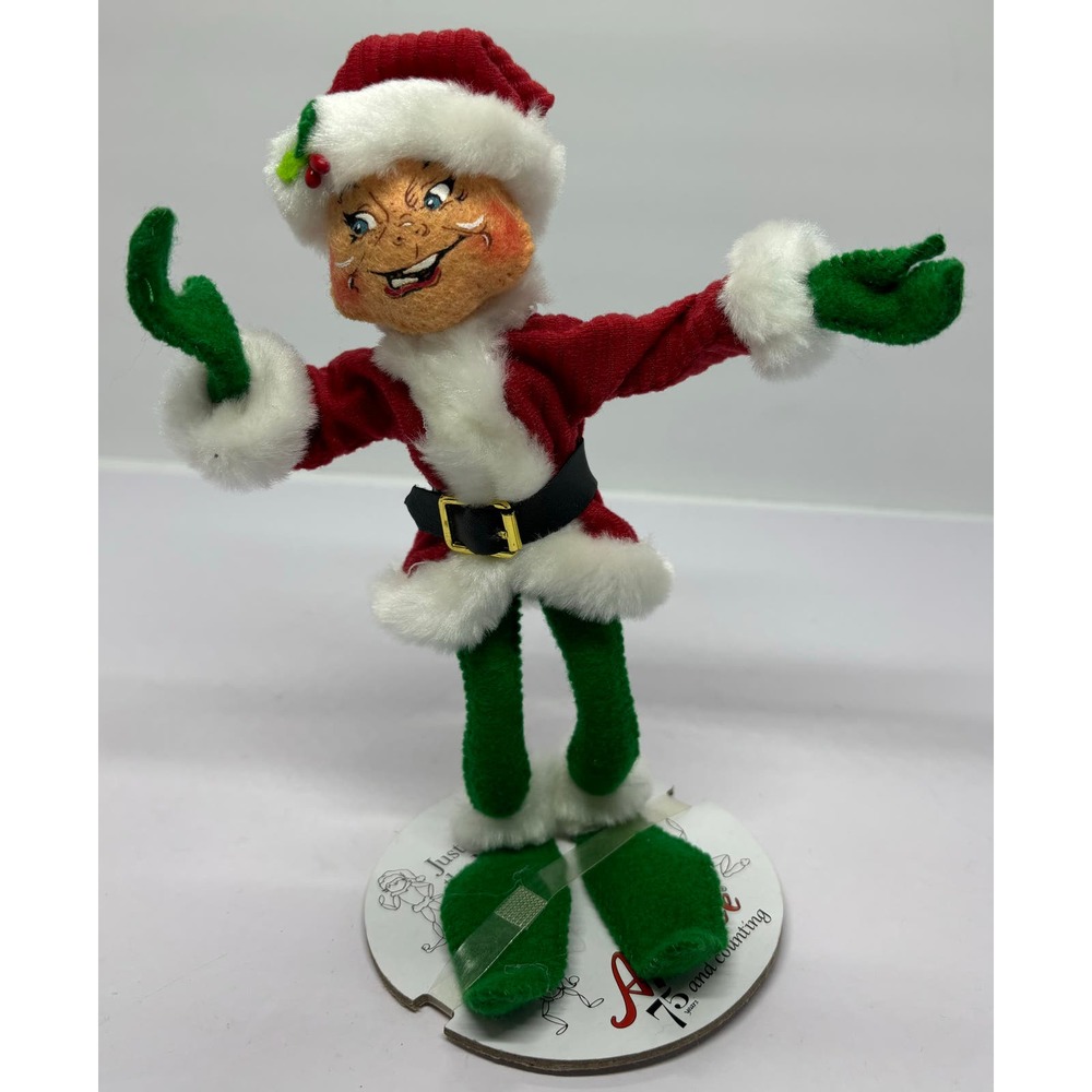 Annalee 8” Red Classic Elf Corduroy Jacket & Hat Green Legs Hands New Posable